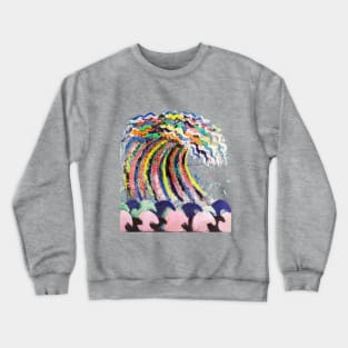 Dive into a crazy wave Crewneck Sweatshirt